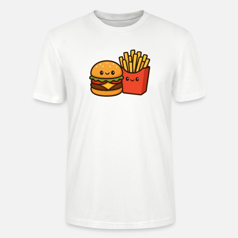 Kawaii Burger & Pommes Duo - Stanley/Stella Unisex Bio-T-Shirt CRAFTER - Weiß