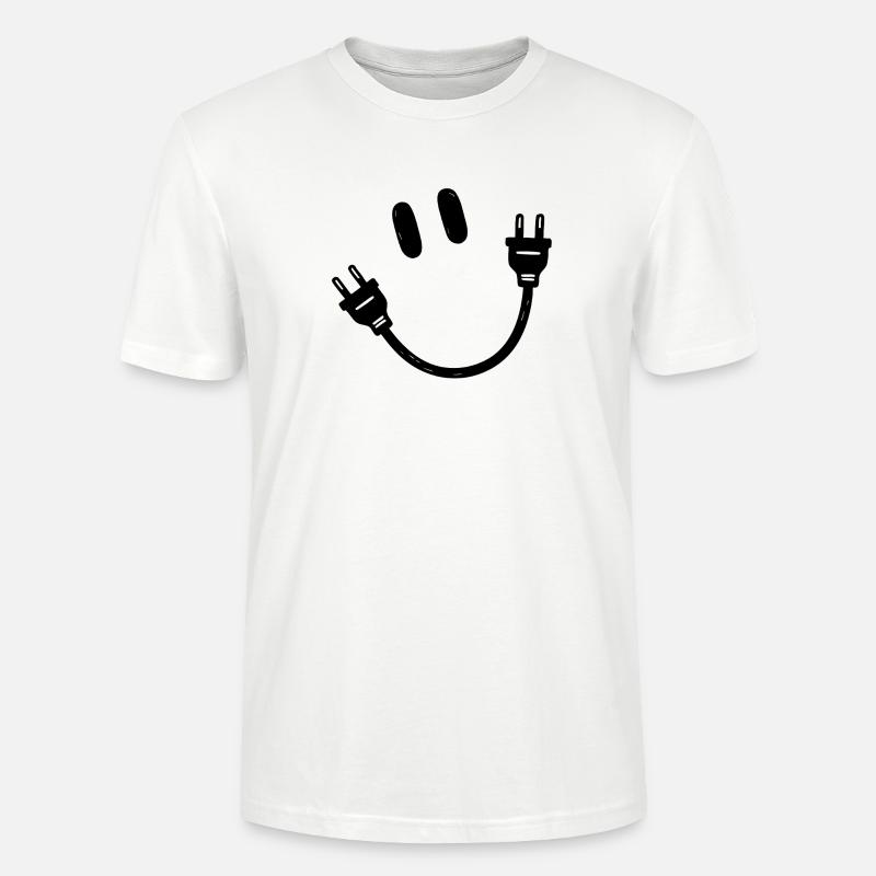 Electrician Electrical Engineer Schuko Plug Funny - Stanley/Stella CRAFTER Unisex Organic T-Shirt - white