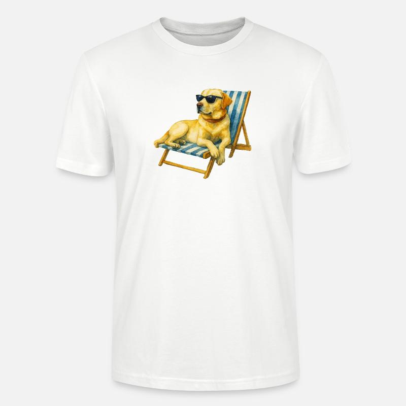 Labrador Hund Sommer Chill Geschenkidee - Stanley/Stella Unisex Bio-T-Shirt CRAFTER - Weiß