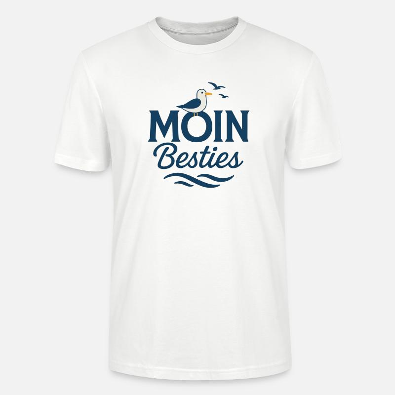Moin Besties Salutation de la mer - T-shirt bio CRAFTER Stanley Stella Unisexe - blanc