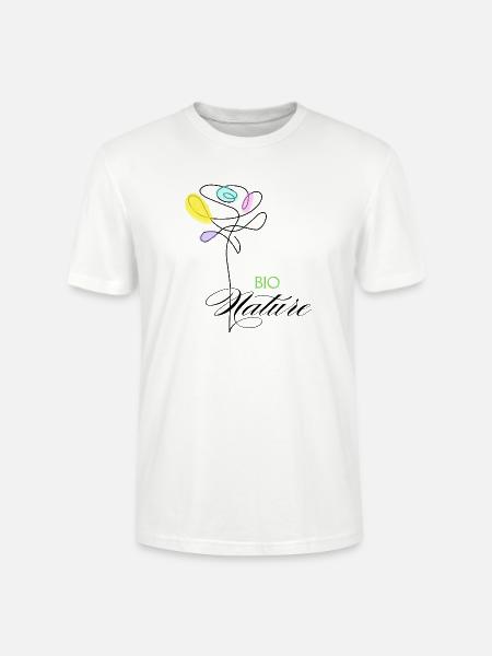 Colorful Organic Nature Flowers - Stanley/Stella CRAFTER Unisex Organic T-Shirt - white