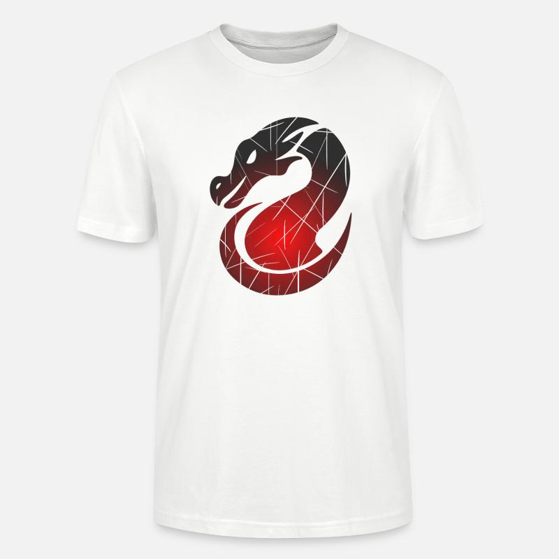 Roter Drachen mit Split-Textur - Stanley/Stella Unisex Bio-T-Shirt CRAFTER - Weiß