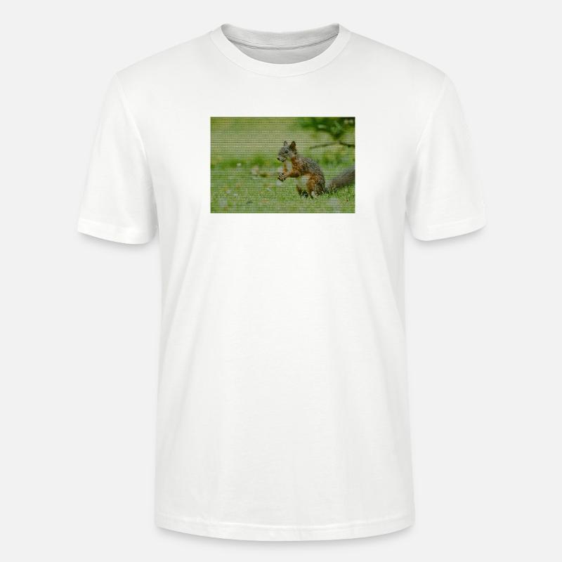 Eichhörnchen Wald Muster - Stanley/Stella Unisex Bio-T-Shirt CRAFTER - Weiß