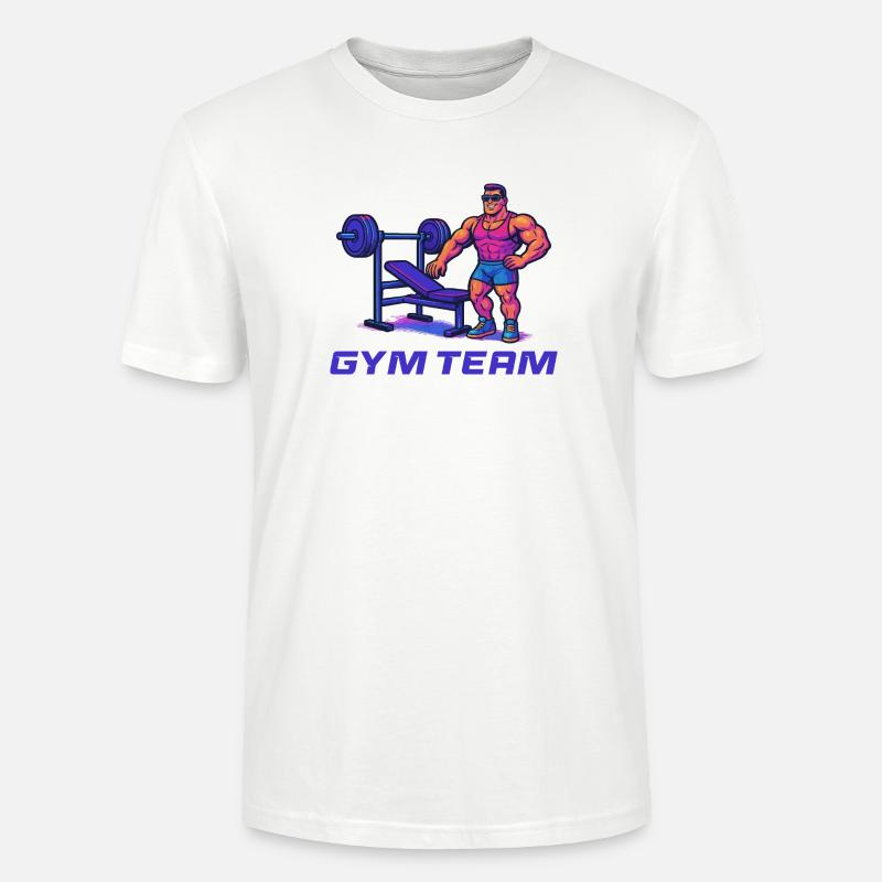 Bodybuilder Gym Bande dessinée - T-shirt bio CRAFTER Stanley Stella Unisexe - blanc