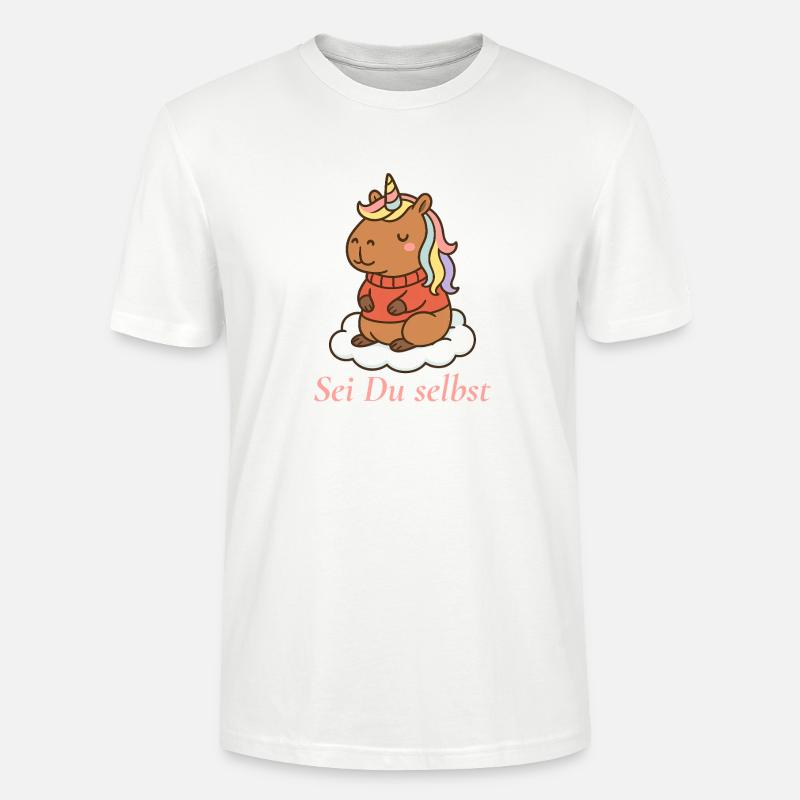 Sei Du selbst – Capybara Einhorn 🌈 - Stanley/Stella Unisex Bio-T-Shirt CRAFTER - Weiß