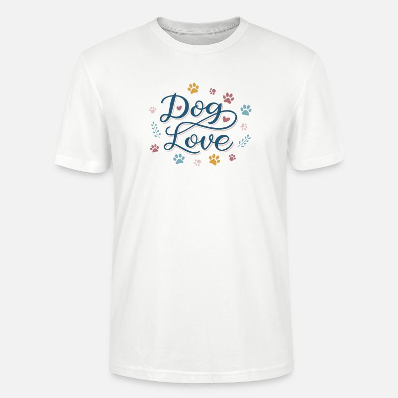 Hundeliebe Skript Pastellfarbene Pfote - Stanley/Stella Unisex Bio-T-Shirt CRAFTER - Weiß
