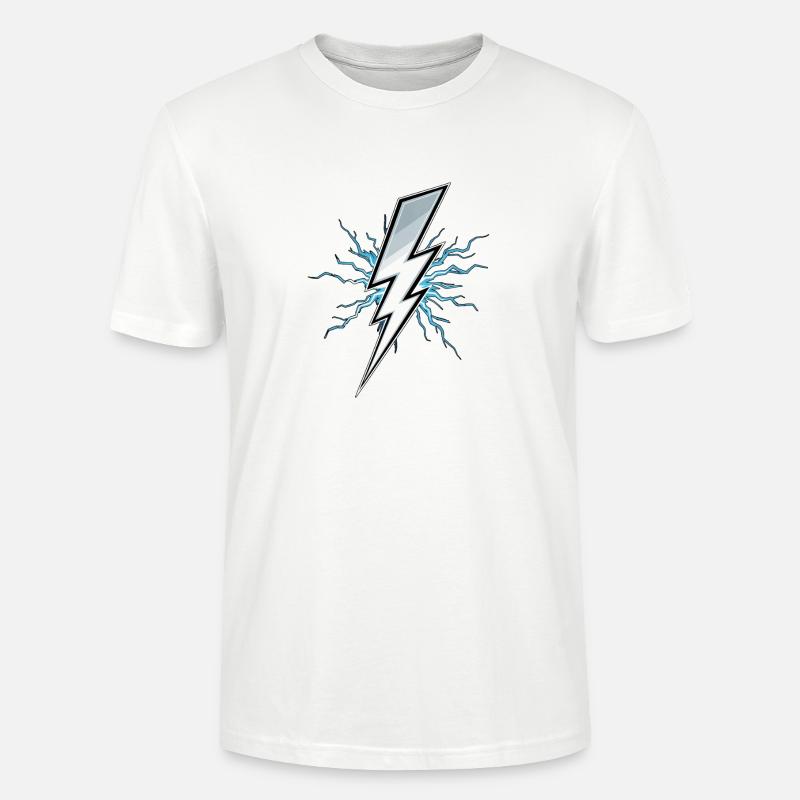 Blitz Blitzschlag Gewitter Strom Sturm - Stanley/Stella Unisex Bio-T-Shirt CRAFTER - Weiß