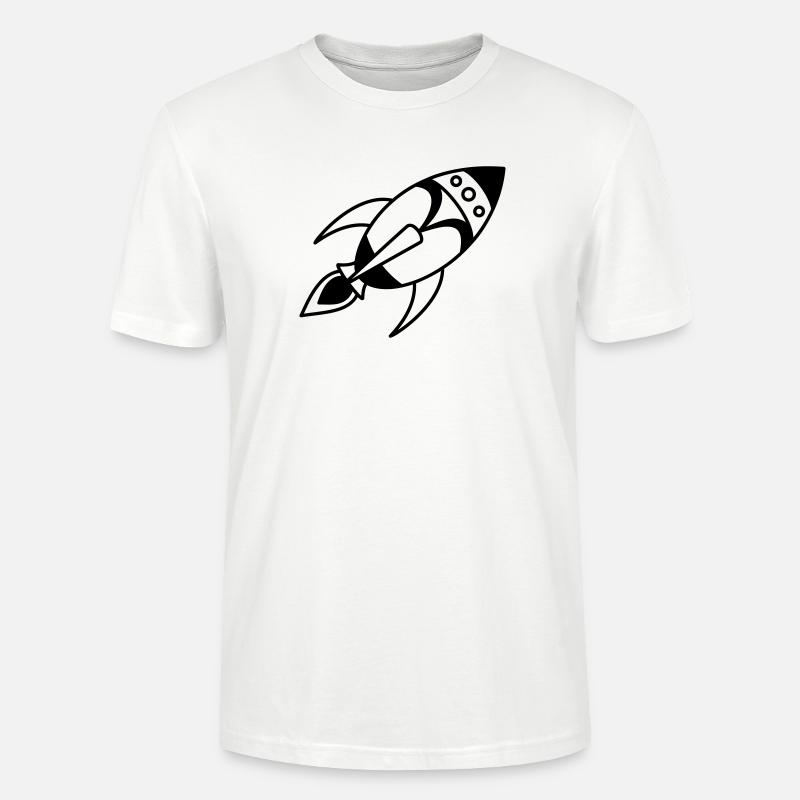 Retro Space Rocket – Space Spaceship Design - Stanley/Stella CRAFTER Unisex Organic T-Shirt - white