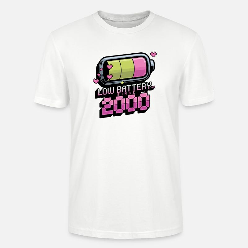 Y2K Retro – Low Battery Since 2000 - Stanley/Stella Unisex Bio-T-Shirt CRAFTER - Weiß