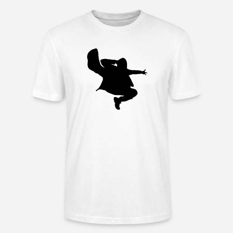 B-Boy Silhouette – Breakdance Jump Kick - Stanley/Stella Unisex Bio-T-Shirt CRAFTER - Weiß
