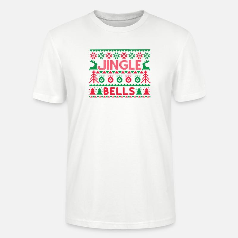 Pull moche - Jingle Bells Knit Pattern - T-shirt bio CRAFTER Stanley Stella Unisexe - blanc