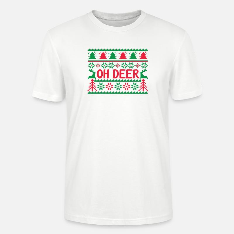 Hässlicher Pullover - Oh Hirsch - Stanley/Stella Unisex Bio-T-Shirt CRAFTER - Weiß