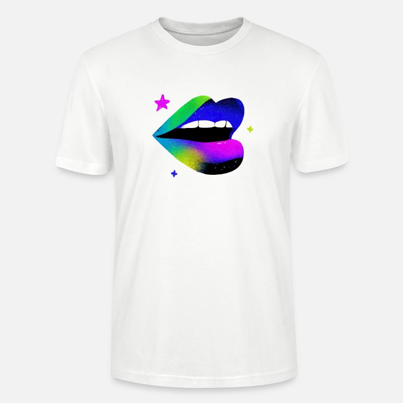 Regenbogen Lippe Graffiti Pop Art - Stanley/Stella Unisex Bio-T-Shirt CRAFTER - Weiß