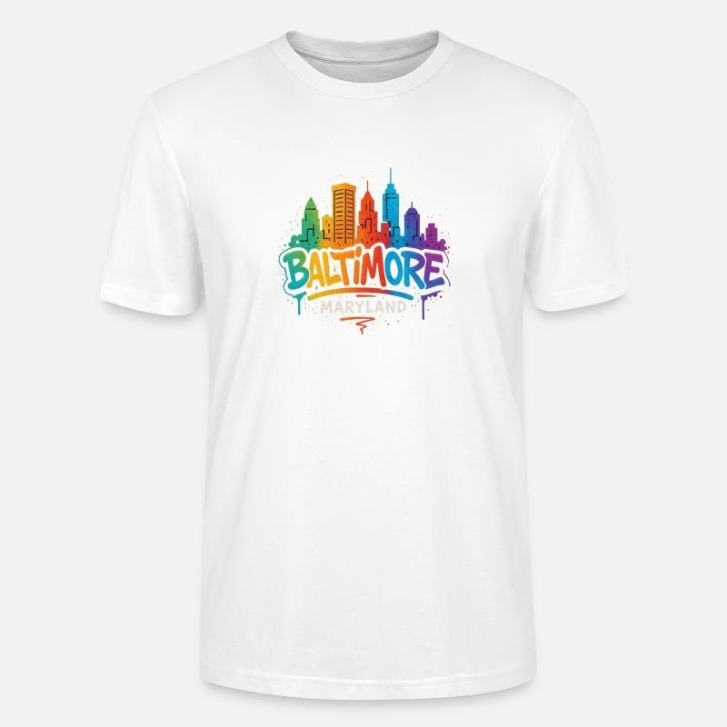 Baltimore Skyline Graffiti - Stanley/Stella Unisex Bio-T-Shirt CRAFTER - Weiß