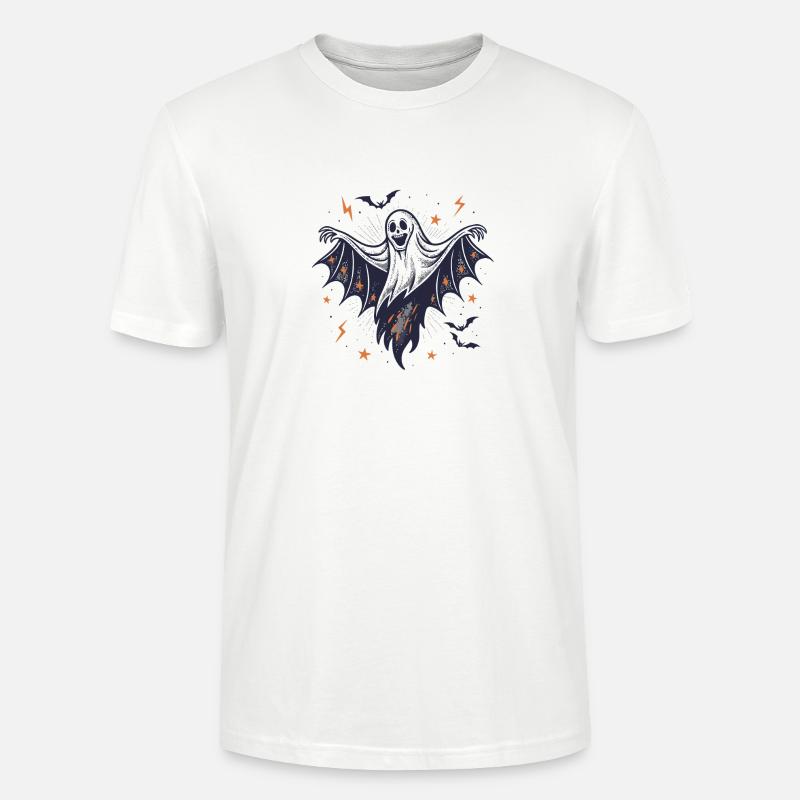 Fantôme Halloween Ailes Déployées - T-shirt bio CRAFTER Stanley Stella Unisexe - blanc