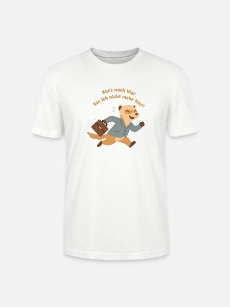 Vier-Uhr Feierabend Ferret, Endlich Feierabend - Stanley/Stella Unisex Bio-T-Shirt CRAFTER - Weiß