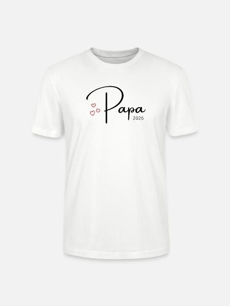 Papa 2026 Baby News Schwanger werdender Vater - Stanley/Stella Unisex Bio-T-Shirt CRAFTER - Weiß
