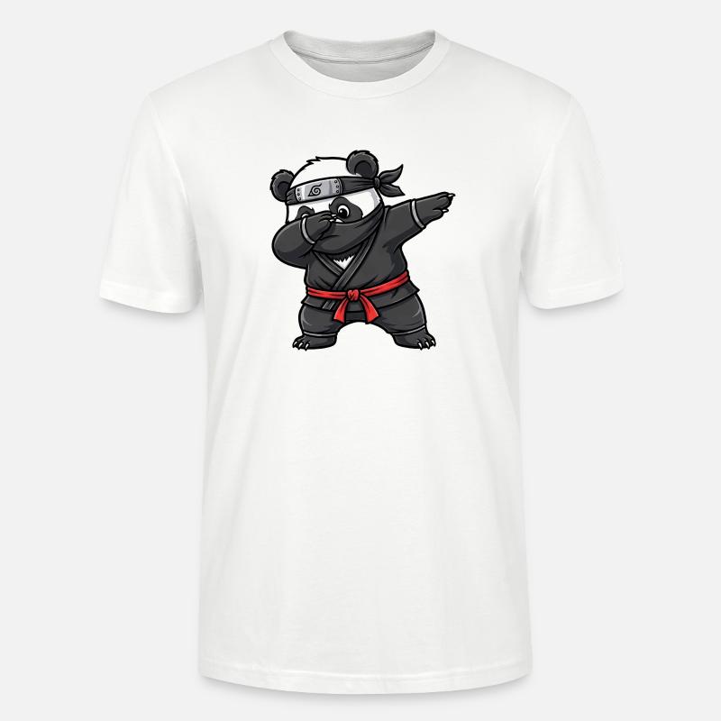 Ninja Panda Samurai Japan Tradition  - Stanley/Stella Unisex Bio-T-Shirt CRAFTER - Weiß