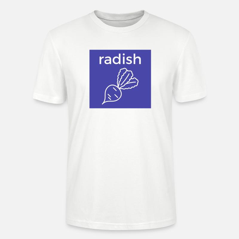Radieschen Linienstil auf Blau - Stanley/Stella Unisex Bio-T-Shirt CRAFTER - Weiß