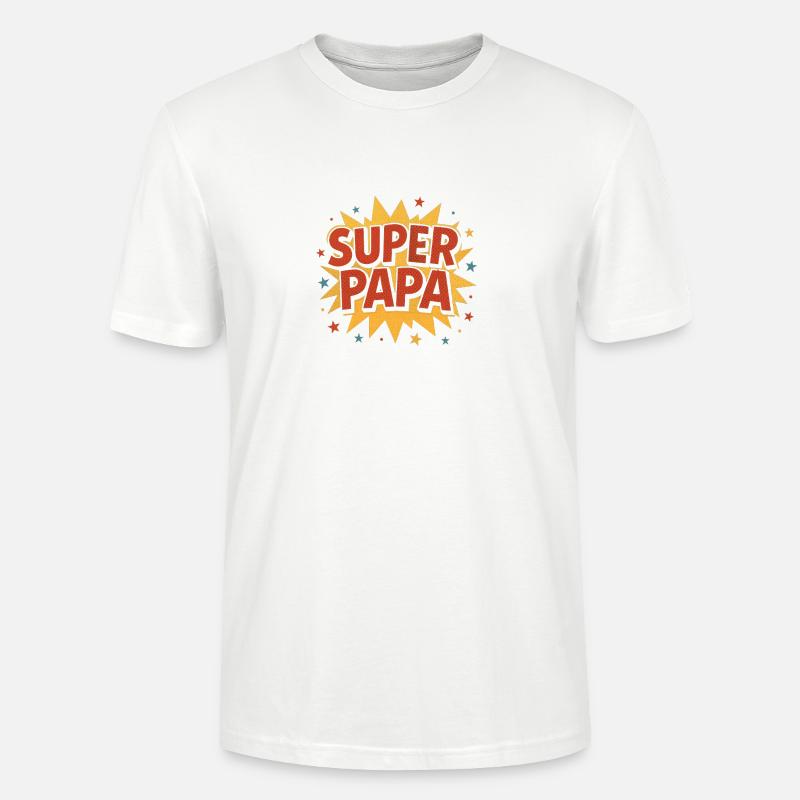 Super Papa Comic Explosion - Stanley/Stella Unisex Bio-T-Shirt CRAFTER - Weiß