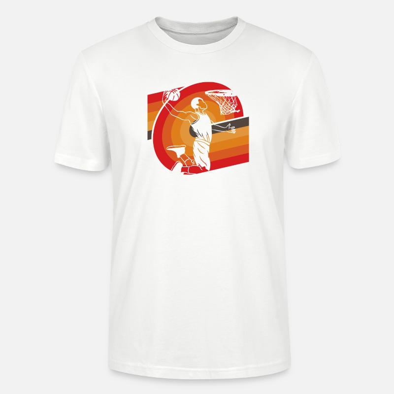 Basket-ball classique à l’ancienne design rétro - T-shirt bio CRAFTER Stanley Stella Unisexe - blanc