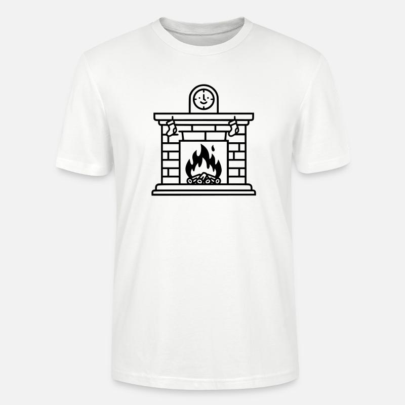 Gemütlicher Weihnachtskamin mit Feuer - Stanley/Stella Unisex Bio-T-Shirt CRAFTER - Weiß