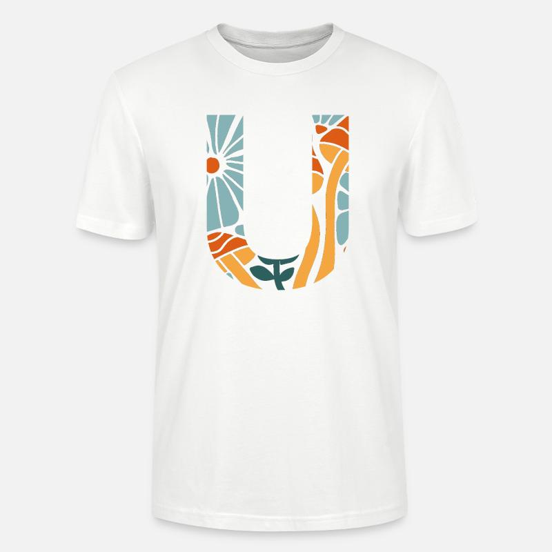 Brief u groovy Blumen Geschenkidee - Stanley/Stella Unisex Bio-T-Shirt CRAFTER - Weiß