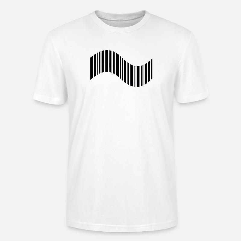 Code-barres en forme ondulée - T-shirt bio CRAFTER Stanley Stella Unisexe - blanc