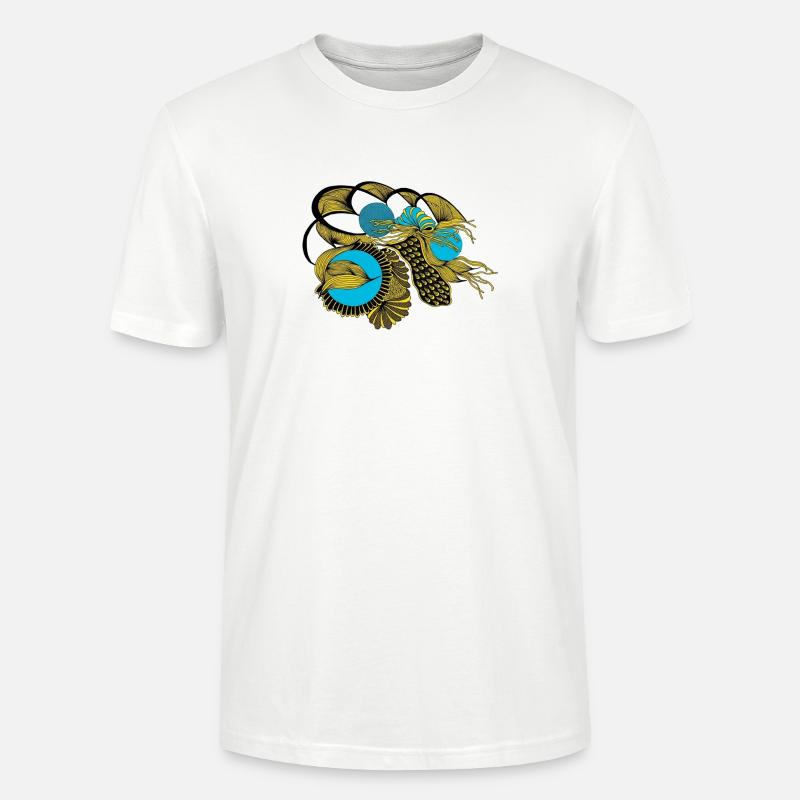 Koï doré avec cercles bleus - T-shirt bio CRAFTER Stanley Stella Unisexe - blanc