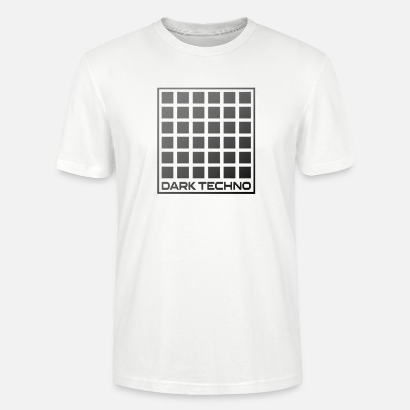Dunkles Techno-Raster - Stanley/Stella Unisex Bio-T-Shirt CRAFTER - Weiß