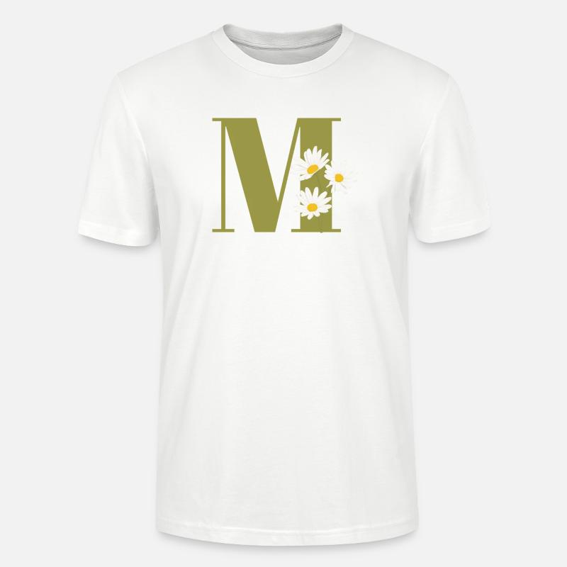 Buchstabe m grüne Gänseblümchen - Stanley/Stella Unisex Bio-T-Shirt CRAFTER - Weiß