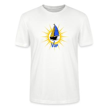 Voilier Soleil Var - T-shirt bio CRAFTER Stanley Stella Unisexe - blanc - Devant - Alina (178cm) & Michal (187cm)