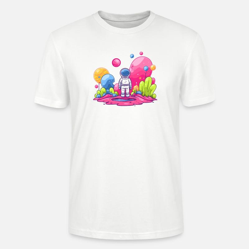 Astronaute dans l’espace rose - T-shirt bio CRAFTER Stanley Stella Unisexe - blanc