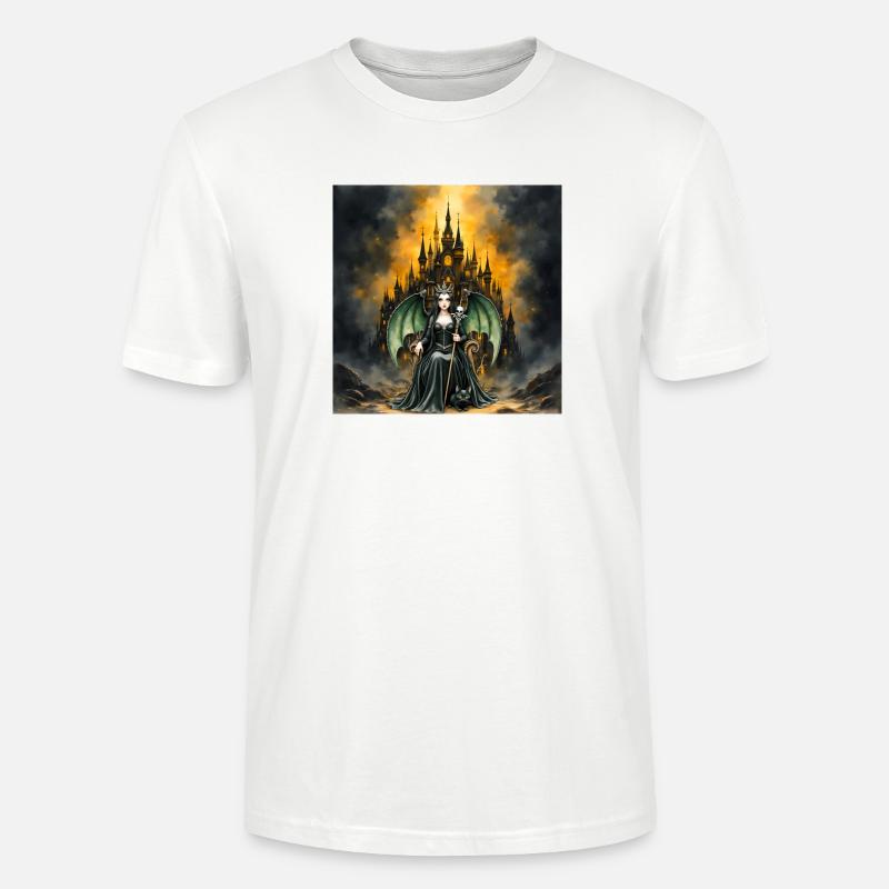 Sorcière ailée devant le château - T-shirt bio CRAFTER Stanley Stella Unisexe - blanc