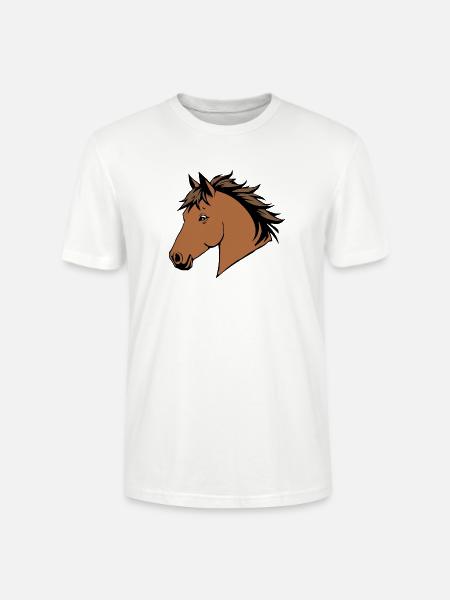 Pferdekopf Pferd Reiten Mädchen Geschenk - Stanley/Stella Unisex Bio-T-Shirt CRAFTER - Weiß