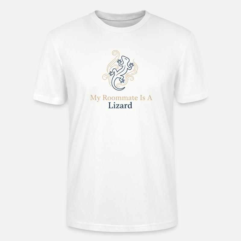 Mein Mitbewohner ist eine Echse - Stanley/Stella Unisex Bio-T-Shirt CRAFTER - Weiß