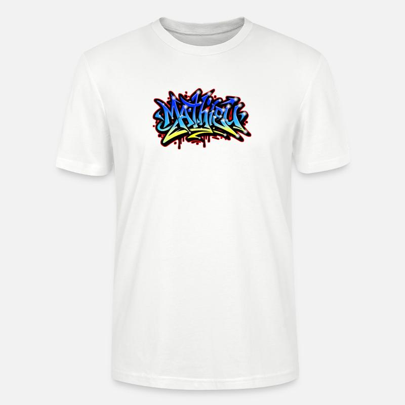 Mathieu Graffiti imprimable bleu jaune - T-shirt bio CRAFTER Stanley Stella Unisexe - blanc
