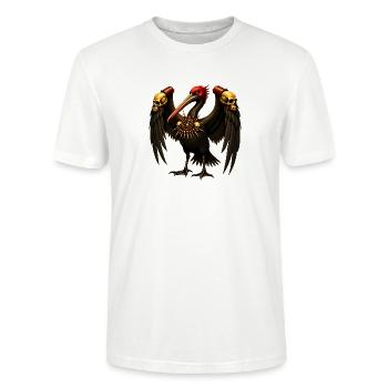 Corbeau Noir aux Crânes - T-shirt bio CRAFTER Stanley Stella Unisexe - blanc - Devant - Alina (178cm) & Michal (187cm)