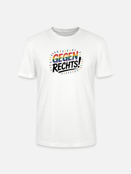 Gegen Rechts - Cool Pride Logo - Stanley/Stella Unisex Bio-T-Shirt CRAFTER - Weiß