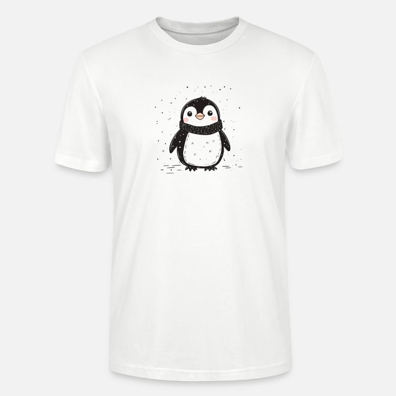 Joyeuses manchots, mignons manchots de Noël - T-shirt bio CRAFTER Stanley Stella Unisexe - blanc