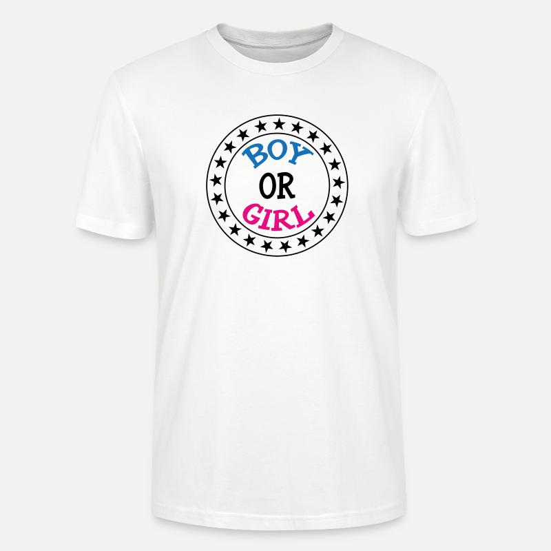 Junge oder Mädchen? Schwangerschaftsgeburt Schwanger - Stanley/Stella Unisex Bio-T-Shirt CRAFTER - Weiß