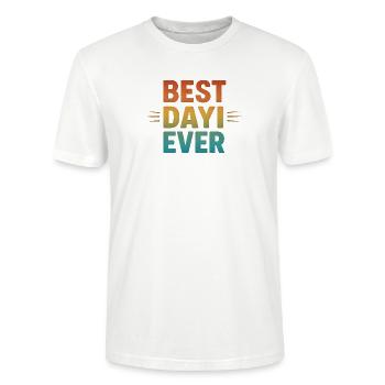 BEST DAYI EVER - Türkischer Onkel Retro Geschenk - Stanley/Stella Unisex Bio-T-Shirt CRAFTER - Weiß - Vorne - Alina (178cm) & Michal (187cm)