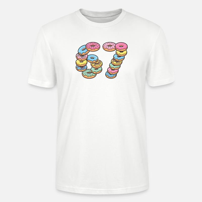 Pastel Donut Stack 67 Pattern - Stanley/Stella CRAFTER Unisex Organic T-Shirt - white