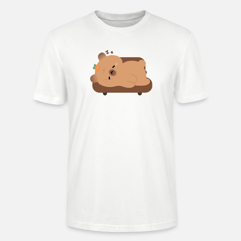 Schläfrige Müde Capybara - Stanley/Stella Unisex Bio-T-Shirt CRAFTER - Weiß