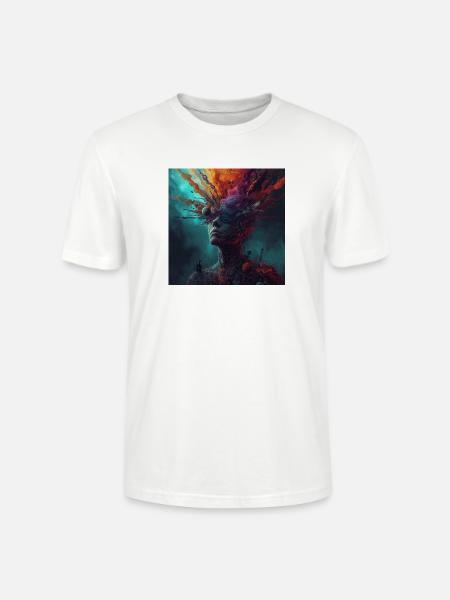 Kosmische Kopfreise Farbströme - Stanley/Stella Unisex Bio-T-Shirt CRAFTER - Weiß