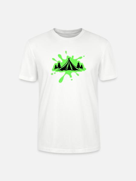 Camping Tent Nature Blobs - Stanley/Stella CRAFTER Unisex Organic T-Shirt - white