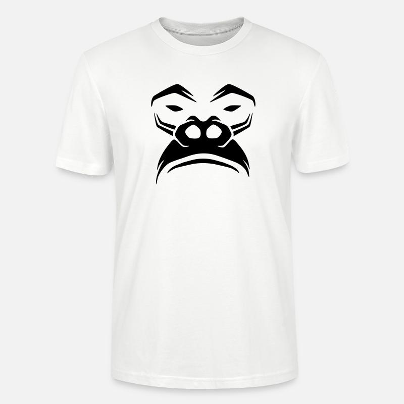 Grumpy Gorilla – Monkeys Silverback Jungle - Stanley/Stella CRAFTER Unisex Organic T-Shirt - white