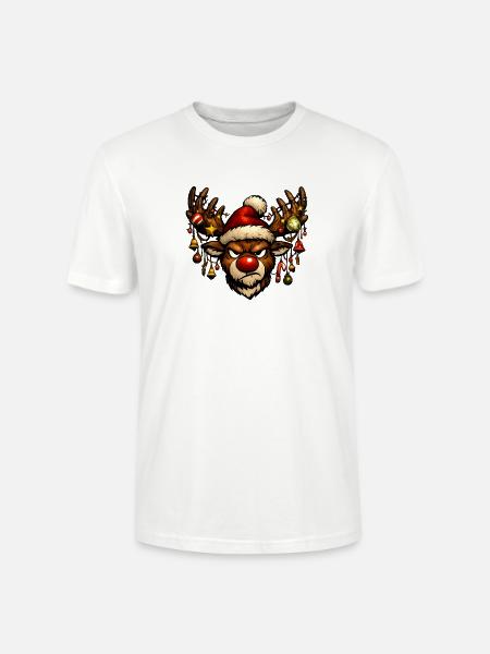 Rudolph Rentier schlechte Laune - Stanley/Stella Unisex Bio-T-Shirt CRAFTER - Weiß