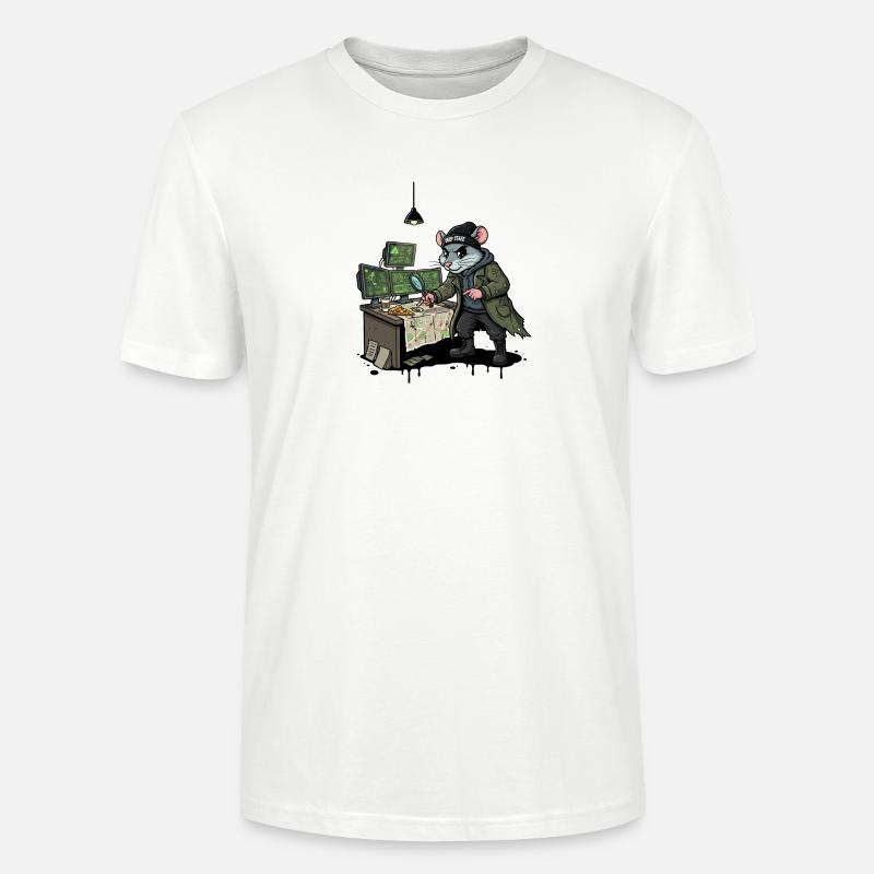 Hacker Rat Détective Deep State Tracking - T-shirt bio CRAFTER Stanley Stella Unisexe - blanc