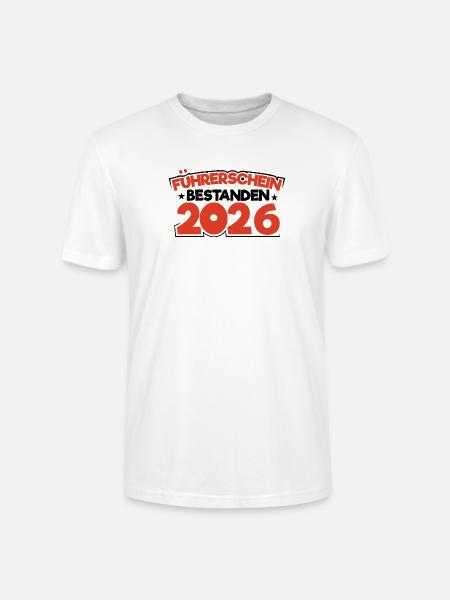 Führerschein 2026 Fahrprüfung Führerscheinprüfung - Stanley/Stella Unisex Bio-T-Shirt CRAFTER - Weiß